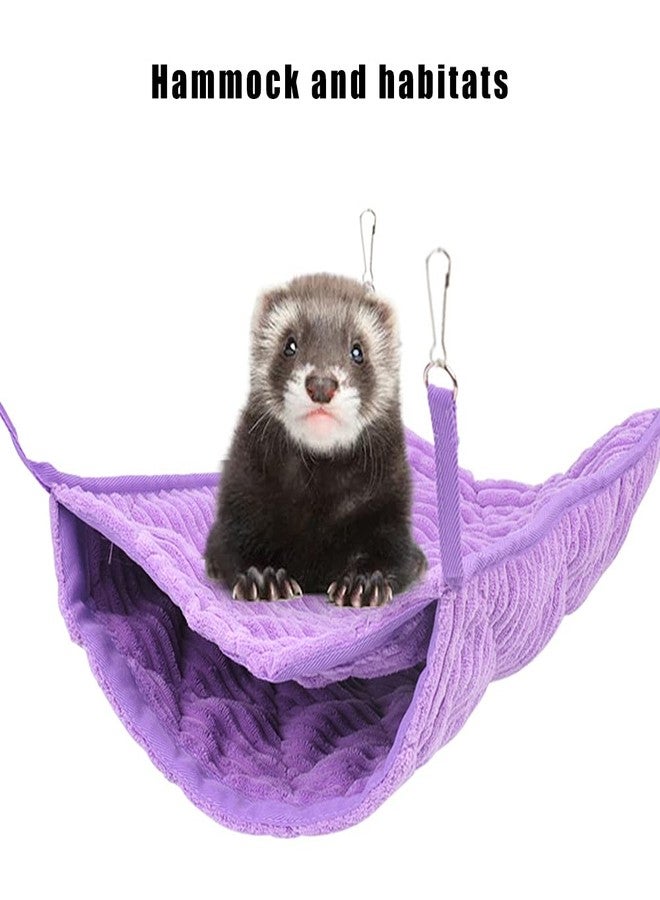 WOLEDOE Large Ferret Hammock, Hanging Tunnel Bed for Cage Fit Rats Chinchilla - Purple - Image 3